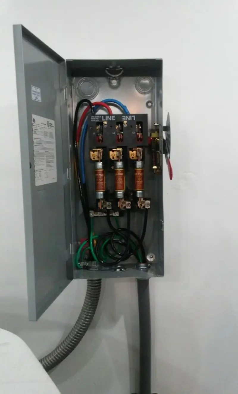 Three-phase disconnect switch installed for Electrical Wiring & Rewiring in Lee